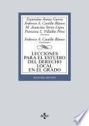 Lecciones para el estudio del derecho local