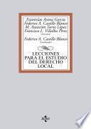 Lecciones para el estudio del derecho local