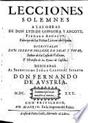 Lecciones solemnes a las obras de Luis de Gongora y Argote