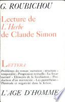 Lecture de L'herbe de Claude Simon