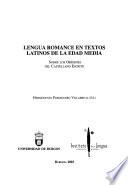Lengua romance en textos latinos de la Edad Media