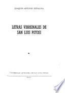 Letras virreinales de San Luis Potosí