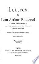 Lettres de Jean-Arthur Rimbaud