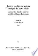 Lettres inédites de juristes français du XIXe siècle
