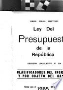 Ley del presupuesto de la república