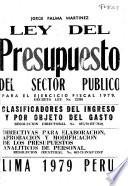 Ley del presupuesto del sector público para el ejercicio fiscal 1979