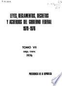 Leyes, reglamentos, decretos y acuerdo del gobierno federal