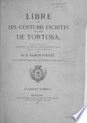 Libre de les costums escrites de la ciutat de Tortosa