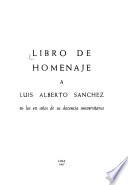 Libro de homenaje a Luis Alberto Sánchez, en los 40 años de su docencia universitaria