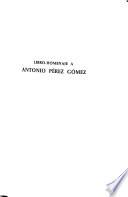 Libro-homenaje a Antonio Pérez Gómez