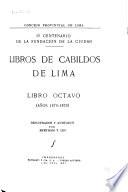 Libros de Cabildos de Lima: 1575-1578