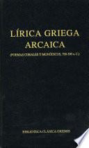 Lírica griega arcaica (poemas corales y monódicos, 700-300 a.C.)