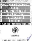 List of Books Accessioned and Periodicals Indexed for the Month of ...