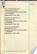 List of Documents and Publications of the General Information Programme and UNISIST