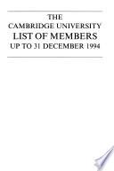 List of Members - Cambridge University