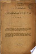 List of Persons Assessed for a Poll Tax in Dedham ...