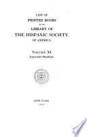List of Printed Books in the Library of the Hispanic Society of America