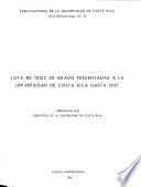 Lista de tesis de grado de la Universidad de Costa Rica