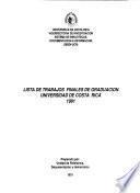 Lista de trabajos finales de graduación, Universidad de Costa Rica
