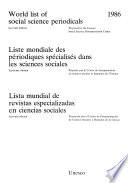 Lista Mundial de Revistas Especializadas en Ciencias Sociales