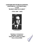 Listado de publicaciones, Editorial Universitaria UNAH Ramón Oquelí Garay, años 1999-2005