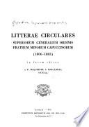 Litterae circulares Superiorum Generalium Ordinis Fratrum Minorum Capuccinorum: 1806-1883