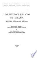 Los estudios bíblicos en España desde el año 1900 al año 1955