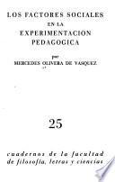 Los factores sociales en la experimentación pedagógica