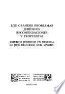 Los grandes problemas jurídicos recomendaciones y propuestas