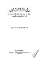 Los nombres de los tipos de texto