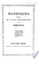 Manifiesto de la M. H. Junta departamental de Arequipa