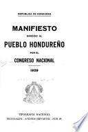 Manifiesto dirigido al pueblo hondureño por el Congreso nacional
