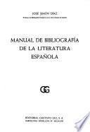 Manual de bibliografía de la literatura española