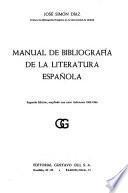Manual de bibliografía de la literatura española
