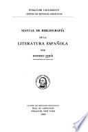 Manual de bibliografía de la literatura española