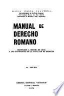 Manual de derecho romano