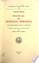 Manual de filología hispánica