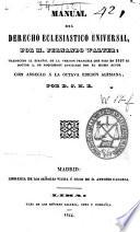 Manual del derecho eclesiástico universal