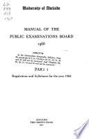 Manual of the Public Examinations Board