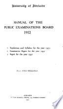 Manual of the Public Examinations Board