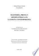 Masonería, prensa y opinión pública en la España contemporánea