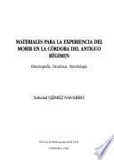 Materiales para la experiencia del morir en la Córdoba del Antiguo Régimen