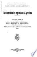Materias fertilizantes empleadas en la agricultura