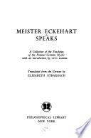 Meister Eckehart Speaks