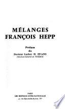Mélanges François Hepp