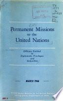 Members of Permanent Missions to the United Nations Entitled to Diplomatic Privileges and Immunities