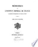 Mémoires de l'Institut de France, Académie des Inscriptions et Belles-Lettres