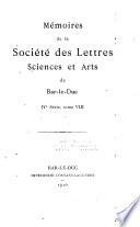 Mémoires de la Société des lettres, sciences et arts de Bar-le-Duc