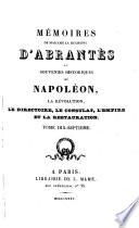 Mémoires de Madame la duchesse dÁbrantés