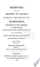 Memoirs of the History of France During the Reign of Napoleon